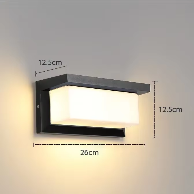 Led udendørs lys vandtæt  ip65 bevægelsessensor lys led udendørs væglampe udendørs belysning  ac85-265v udendørs væglamper: Lysegrå / Varm hvid / 6w