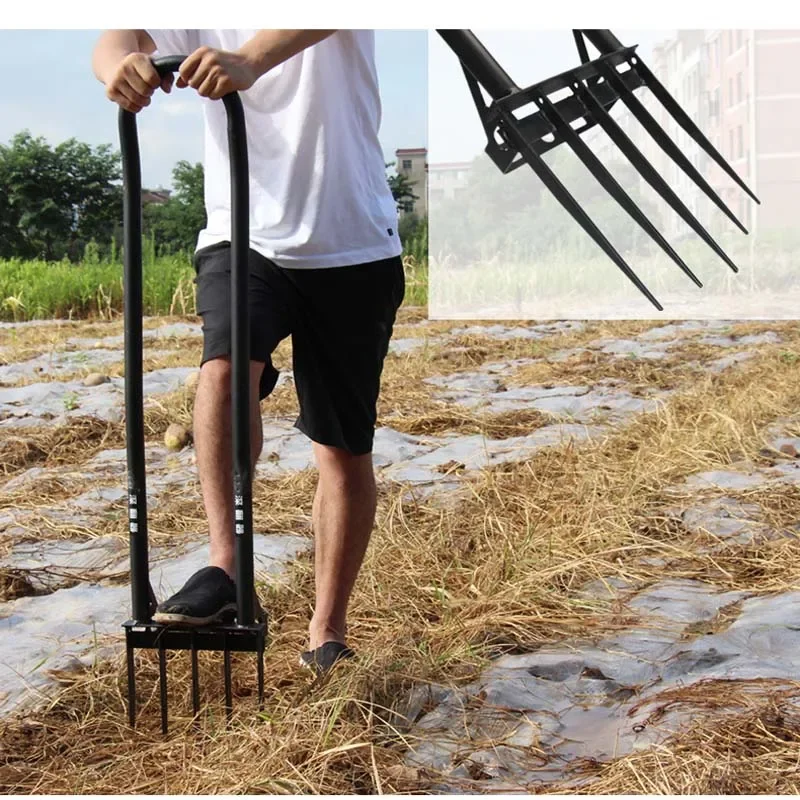 Excavación y escarificación de la tierra, alargamiento de la pala de jardín, excavadora, herramienta agrícola, azada para plantar el hogar