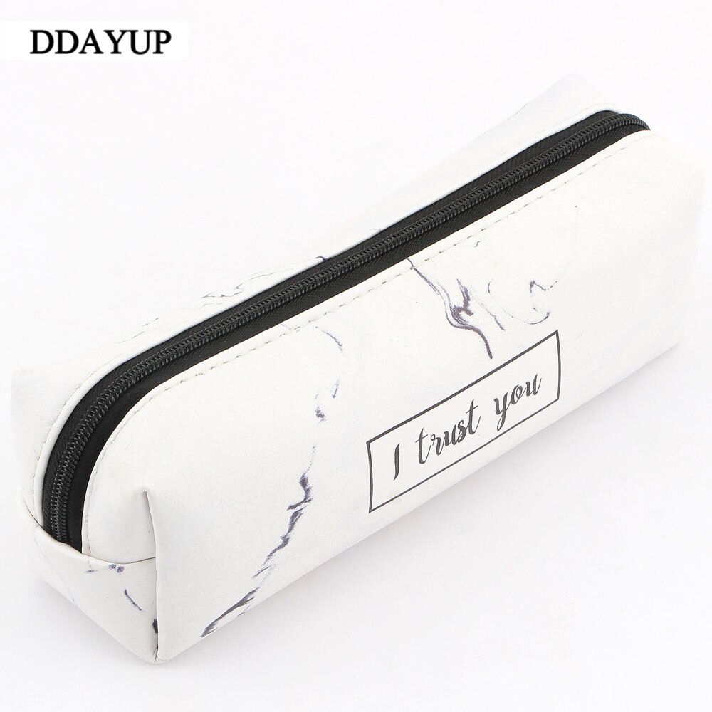 Marmurowy piórnik wzór skórzany pokrowiec na długopis piórnik piórnik robić artykułów piśmienniczych etui biurowe zaopatrzenie szkolne: Niebieski