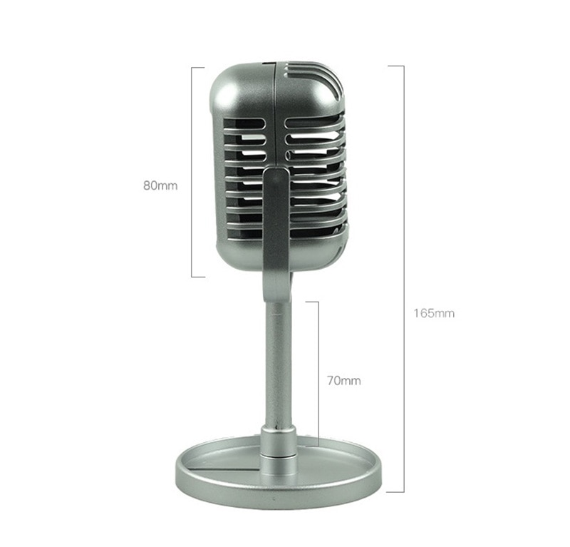 Micrófono clásico Retro Prop Estilo Vintage Mic soporte Universal Compatible con grabación de estudio de Karaoke de rendimiento en vivo Prop
