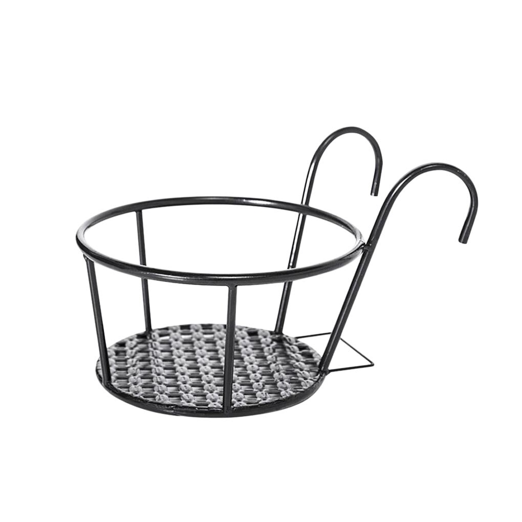 Flower Pot Holder Iron Art Hanging Basket Balcony Garden Home Ornament Planter Pot Support Stand 17*12*22cm: Default Title