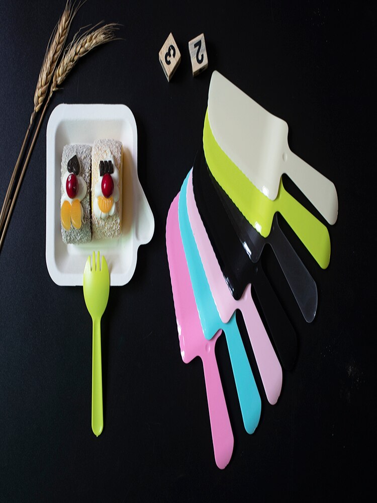Fødevaregodkendt plast engangs kagekniv komposterbar gør-det-selv-skærer kagekniv til fest