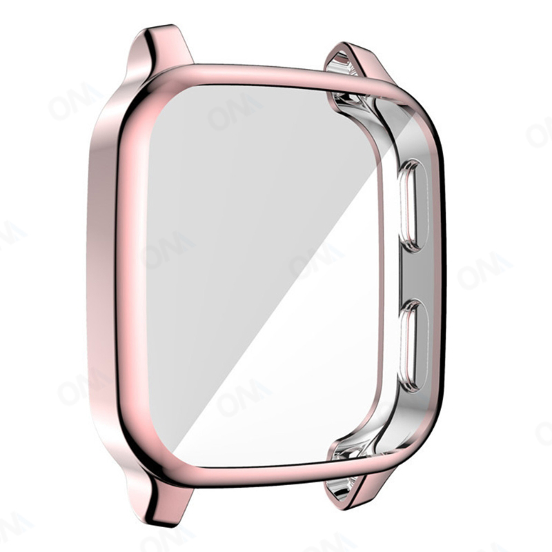 Beschermhoes Voor Garmin Venu Sq Case Full Screen Protector Shell Bumper Cases Voor Garmin Horloge Venu Sq Muziek Accessoires: Pink