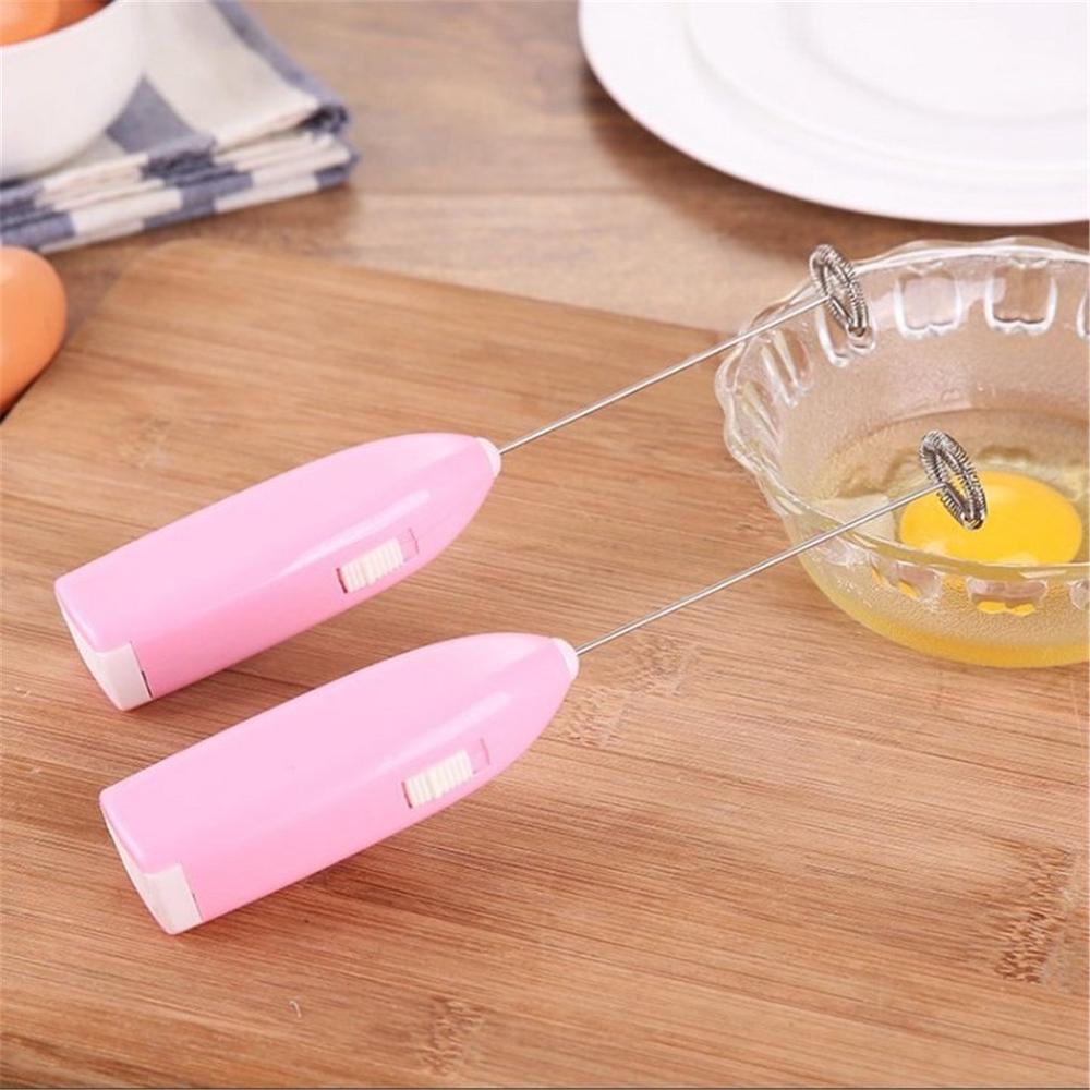 Blender Milk Drink Coffee Whisk Mixer Electric Egg Beater Frother Foamer Mini Handle Stirrer Practical Kitchen Cooking Tool: pink
