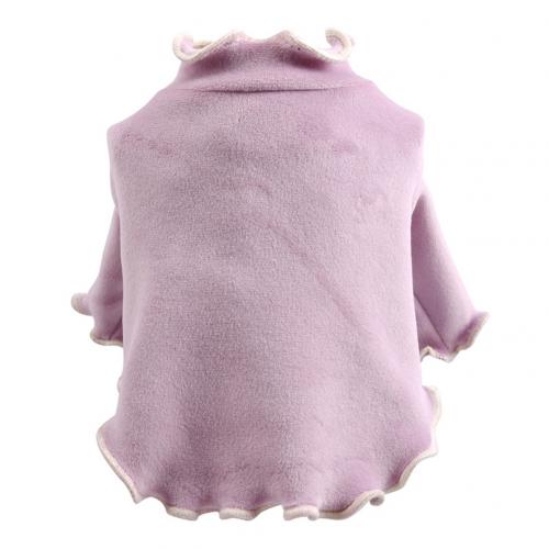 Flanell Haustier Herbst Winter Hund Bogen Einfarbig Hause Warme Kleidung Basis Hemd Freizeit Weste Jacke: LILA / XL