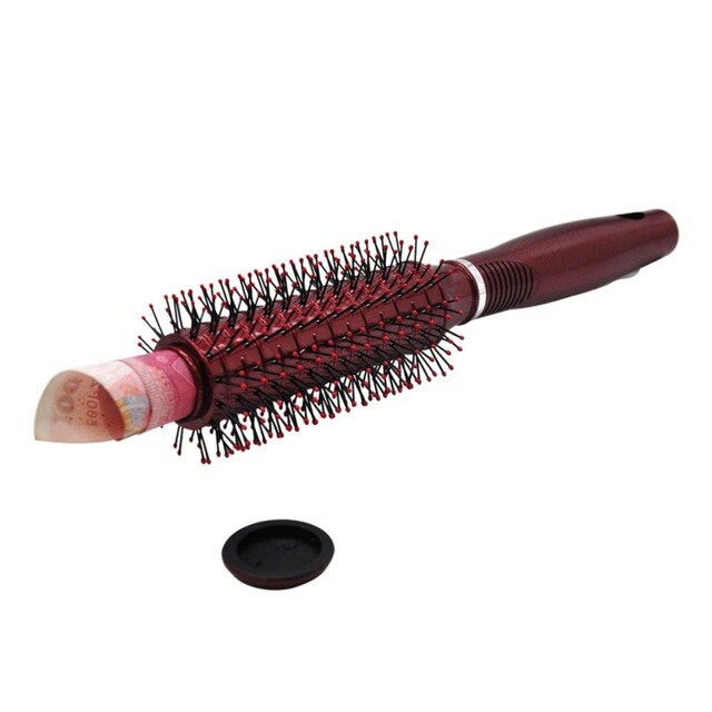 Sécurité secrète objets de valeur cachés conteneur creux maison compartiment Secret brosse à cheveux chaude cachette secrète boîte Diversion sûre: RED