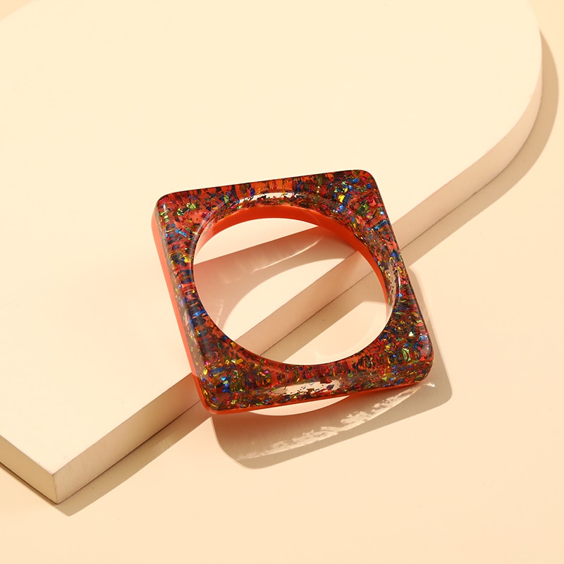 GuanLong Shiny Indian Geometric Bracelets Bangles For Women Korean Acrylic Resin Custom Charms Bangle With