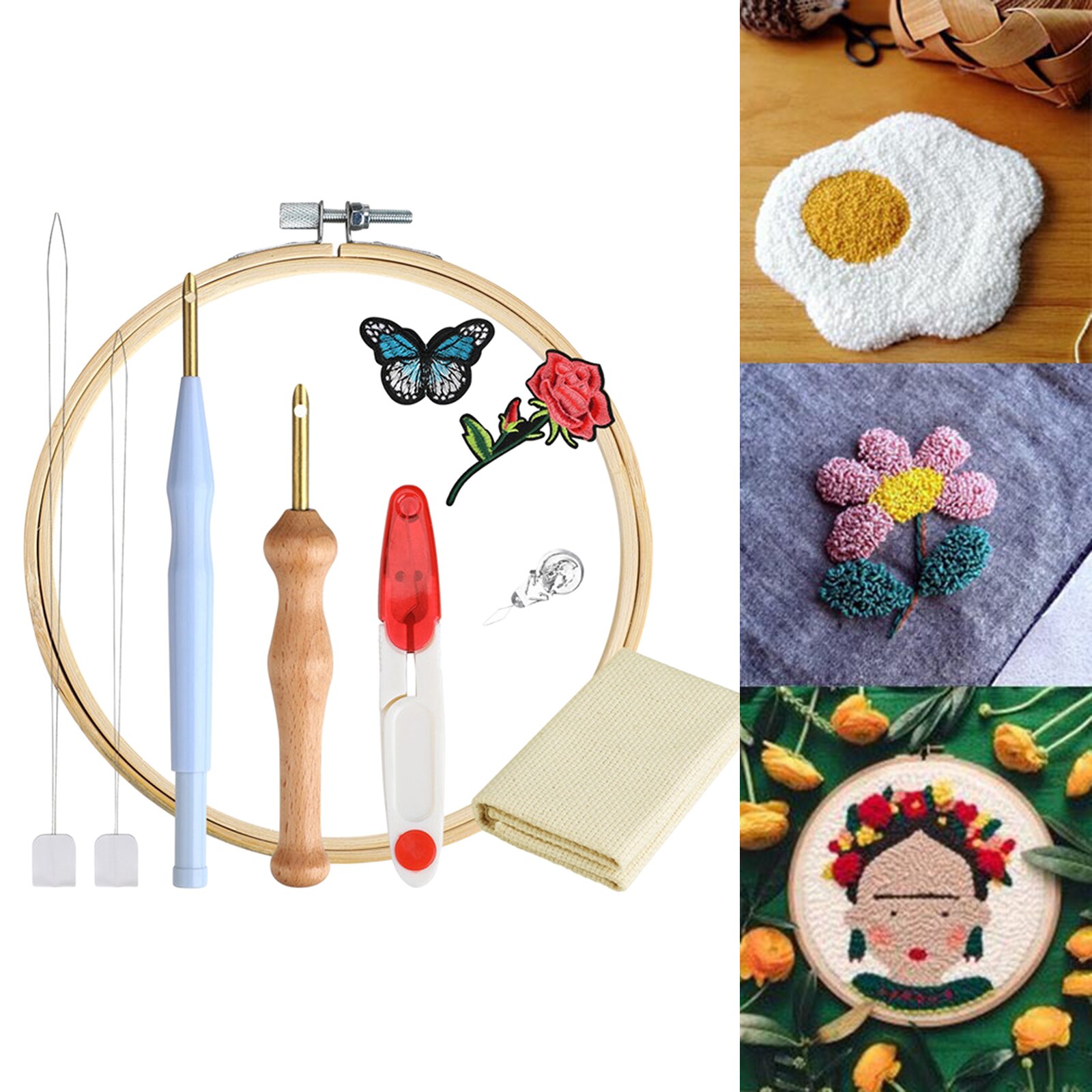7pcs/Set Punch Needle Embroidery Kits for Embroidery Floss Cross Stitching: Style04
