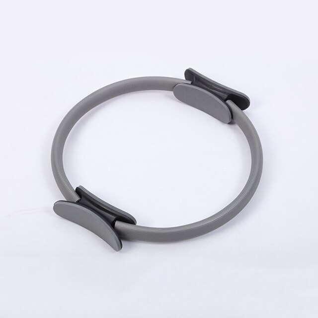 38CM Pilates Ring Magic Fitness Circle - Exercise Resistance Equipment for Toning & Sculpting Inner Outer Thighs Abs and Legs: Gray