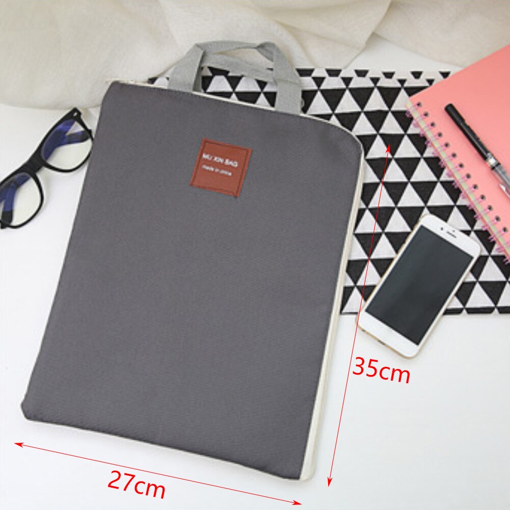 A4 Document Bag Stationery Double Layer with Handle Nylon Organizer Folder School Office Portfolio Portable Zipper File Pocket