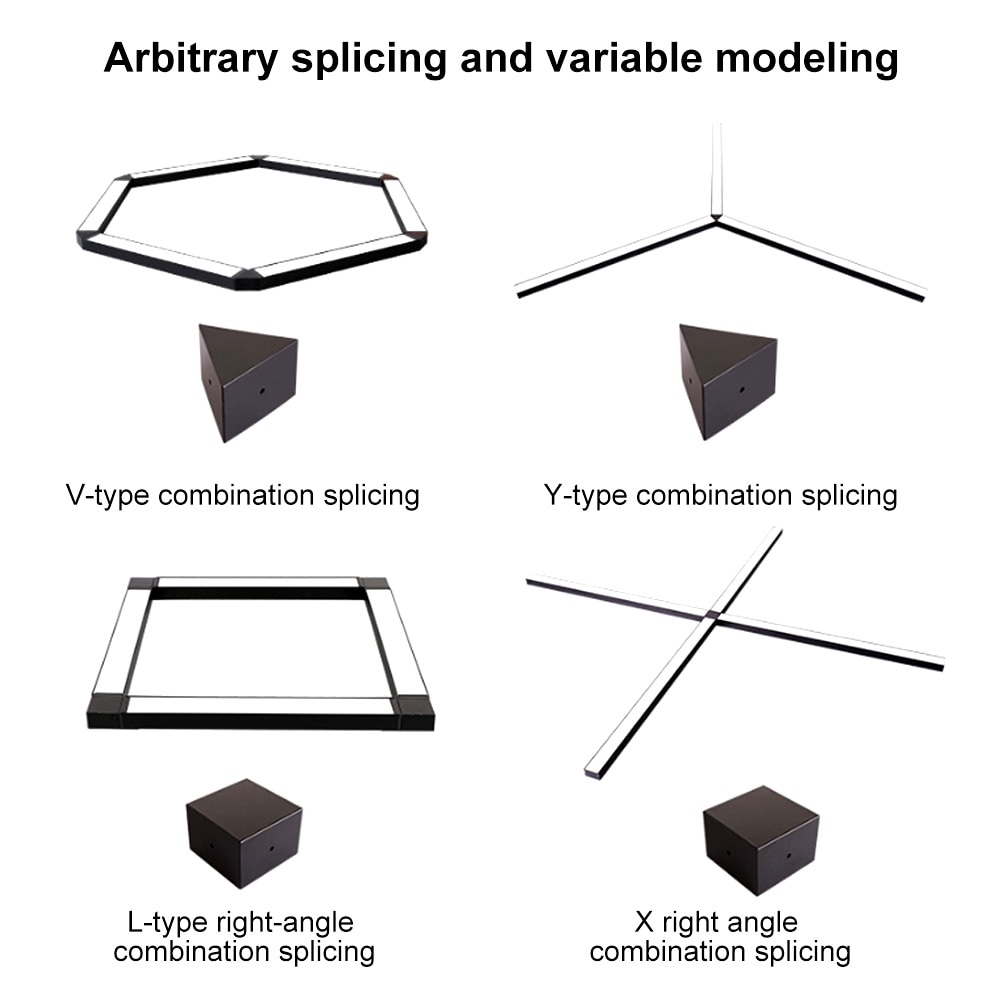 LED Long Bar Modern Simple Commercial Lighting Ceiling Lamp Office Rectangular Suspender Lamps Square Fluorescent Lamp Suspender