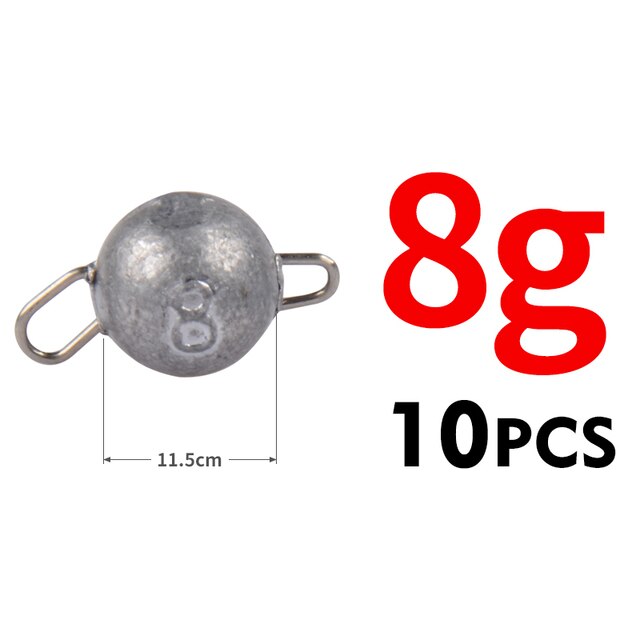 Accessoires de pêche Cheburashka Sinker à tête ronde, poids à puces, leurre souple, groupe Texas, 2g – 18g: 8g 10pcs