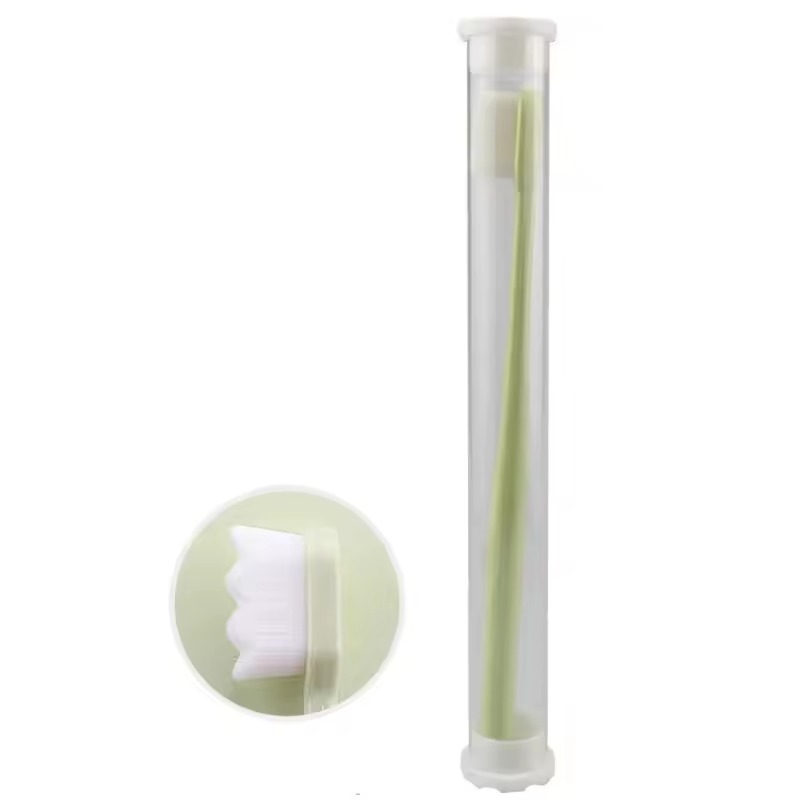1/5 pièces brosse à dents avec boîte Ultra-fin doux Dense brosse à dents nettoyage en profondeur brosse à poils outils de nettoyage des dents buccales: green