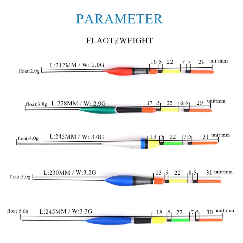 5pcs Fishing Float Wooden Buoy Float Bobber Cork Fishing Floating Drift Vertical Buoy Fishing Accessories PL