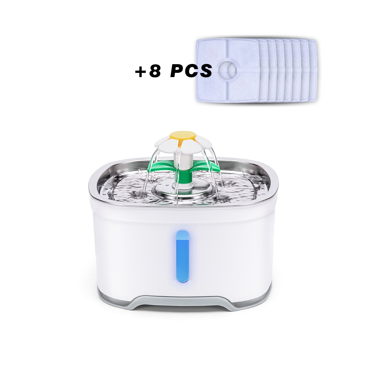 2.4L Automatic Pet Cat Water Fountain with LED Electric USB Dog Cat Pet Automatic Feeder Bowl Pet Drinking Fountain Dispenser: 35-ss-08