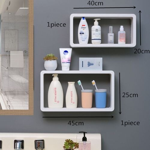 Bathroom Corner Shelf 2 Layer Wall Hanging Vanity Cosmetics Storage Racks Bathroom Organizer Shower Caddy Rack Shampoo Holder: 2pcs set