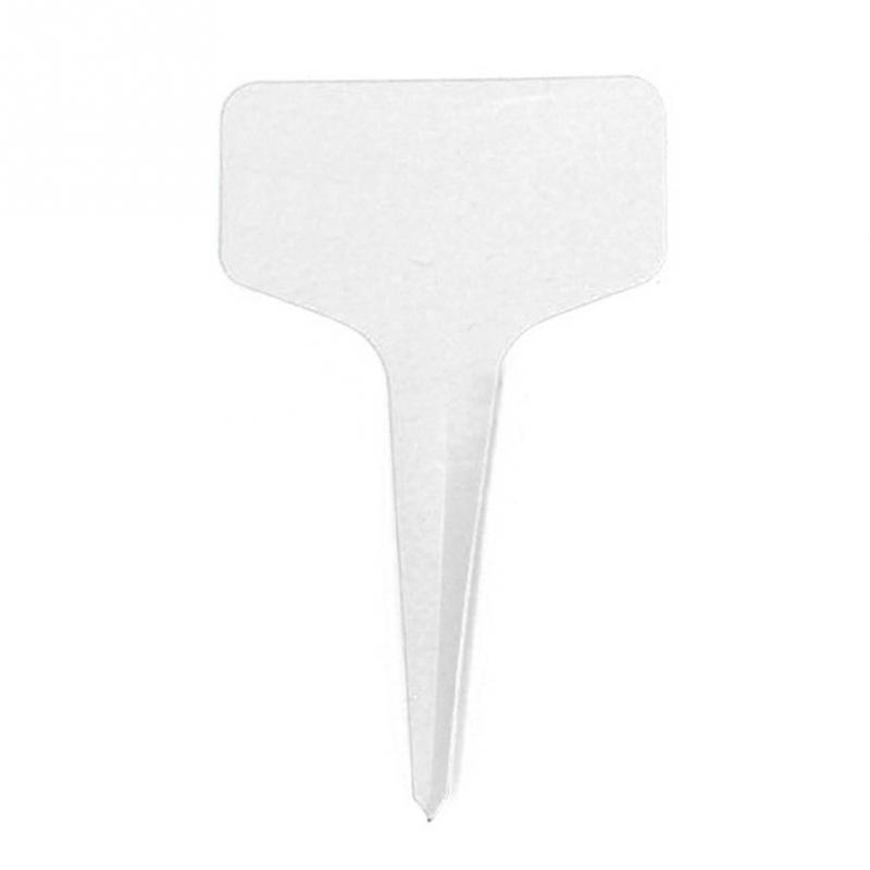 Etiquetas impermeables para plantas de jardinería, etiquetas en forma de T para plantación de vegetales y flores, herramientas de granja, bandeja de plántulas, GT049, 20 piezas: White