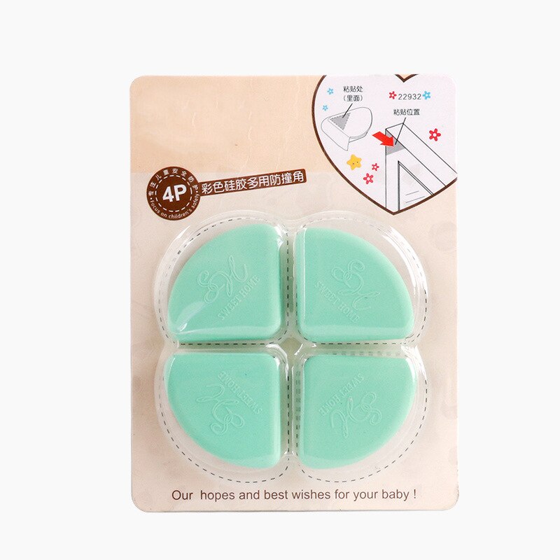 4 Stks/set Veiligheid Glazen Tafel Conner Protector Guards Voor Baby Peuter Kids Hoofd Meubels Edge Anti-Collision Bumper Pad cover: Licht Groen