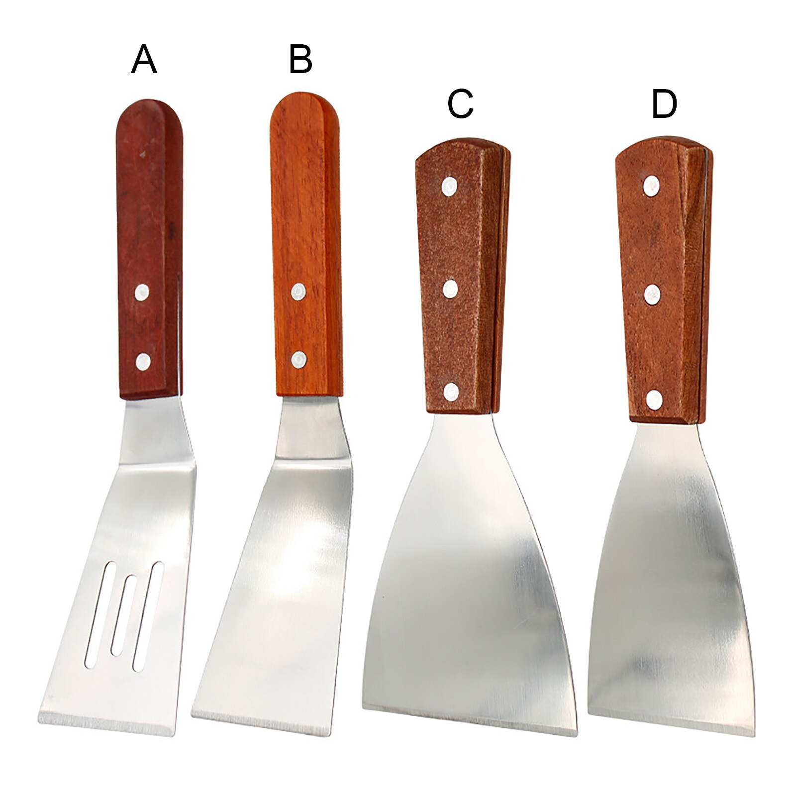 Stainless Steel Steak Spatula Wooden Handle Fried Shovel Pizza Grasping Cutters Spade Pastry BBQ Tools Kitchen Cooking Utensils