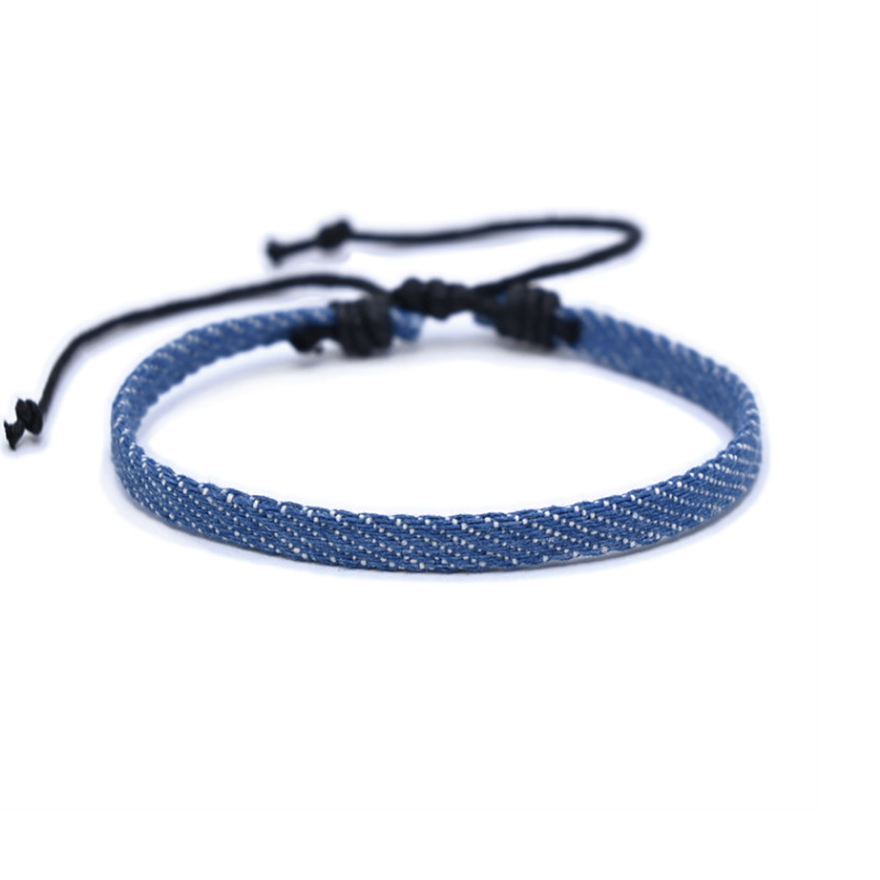 Jahrgang Stern aufbringen blau literarischen Denim Stoff Armbinde für Frauen Männer gotisch ethnischen Hand gewebten Armbinde Modeschmuck: Grün Dragonly