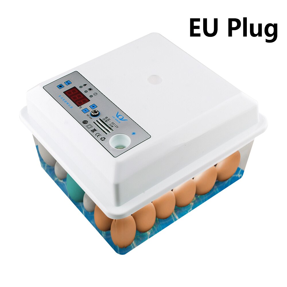 20 Eggs Incubator Automatic Temperature Control Incubator Tools Household Bionic Water Bed Farm Bird Egg Hatchery Incubator 220V: EU Plug
