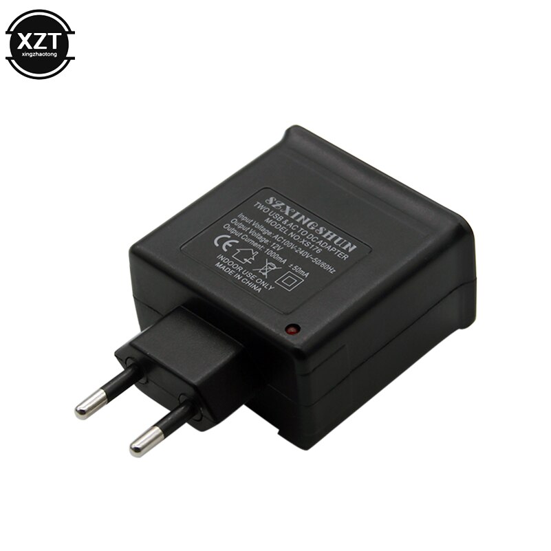 1000MA Dual USB Auto Sigarettenaansteker 220V naar 12V AC/DC Stopcontact Plug Adapter Converter EU Plug