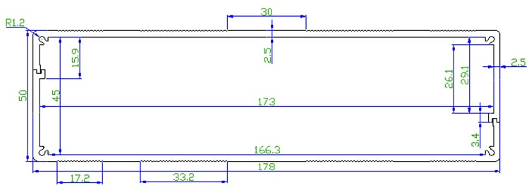 1 stuk aluminium behuizing voor elektronica project case 50( h )x178( b )x180/220/250/300( l ) mm 8053