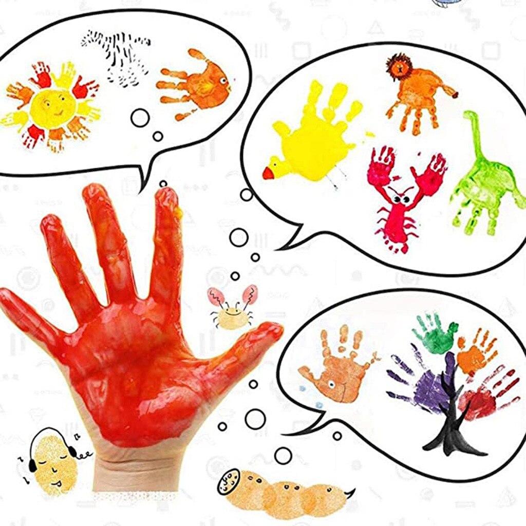 12 Color 720ml Non Neon Washable Finger Paints Set Liquid Paint Pigment Gouache finger Painting Supplies paint Art