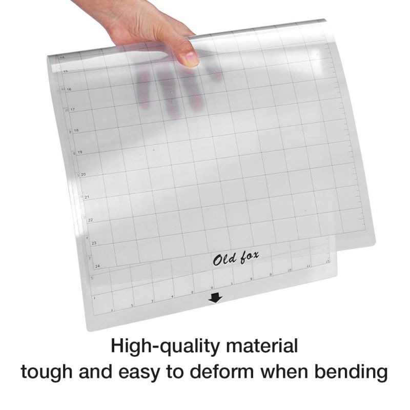 K3Pcs Replacement Transparent Grid Cutting Mats For Silhouette Cutting Plotter 12x12 Inch Adhesive Clear Mat With Measuring Grid