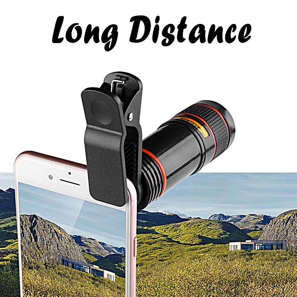 Mobiele Telefoon Camera Lens 12X Zoom Telelens Externe Telescoop Met Universele Clip Voor Smartphone