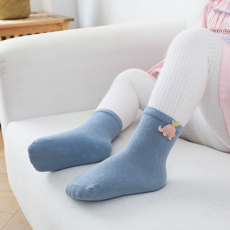 3 Paar/partij Kinderen Zachte Katoenen Sokken Jongen, Meisje, Baby, leuke Cartoon Warme Streep Stippen Mode Sport Sokken Herfst Winter Kinderen