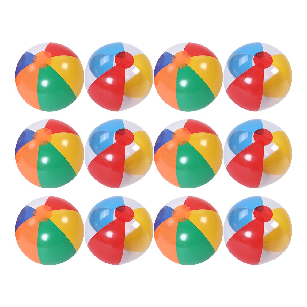12pcs Inflatable Beach Ball - Summer Pool Water Toy - Interactive Fun - Random Colors