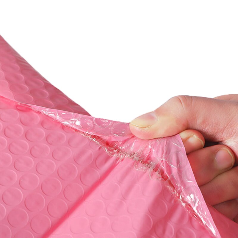 50pcs Express Packing Bag Bubble Envelope Pink Mail Envelope Lined Polymail Bag Self-sealing Book and Magazine Packing Bag