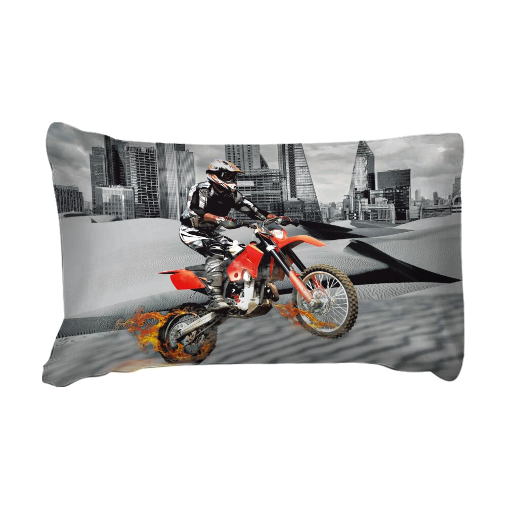 Juego de cama gris con estampado de moto, funda de edredón de tamaño Queen, funda de almohada, ropa de cama para el hogar, ropa de cama King Size 3D