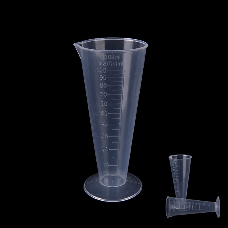Vaso de medición graduado de plástico para laboratorio, herramientas de medición de prueba de cocina, recipiente de vaso líquido para hornear, 50ml, 100ml, 1 ud.