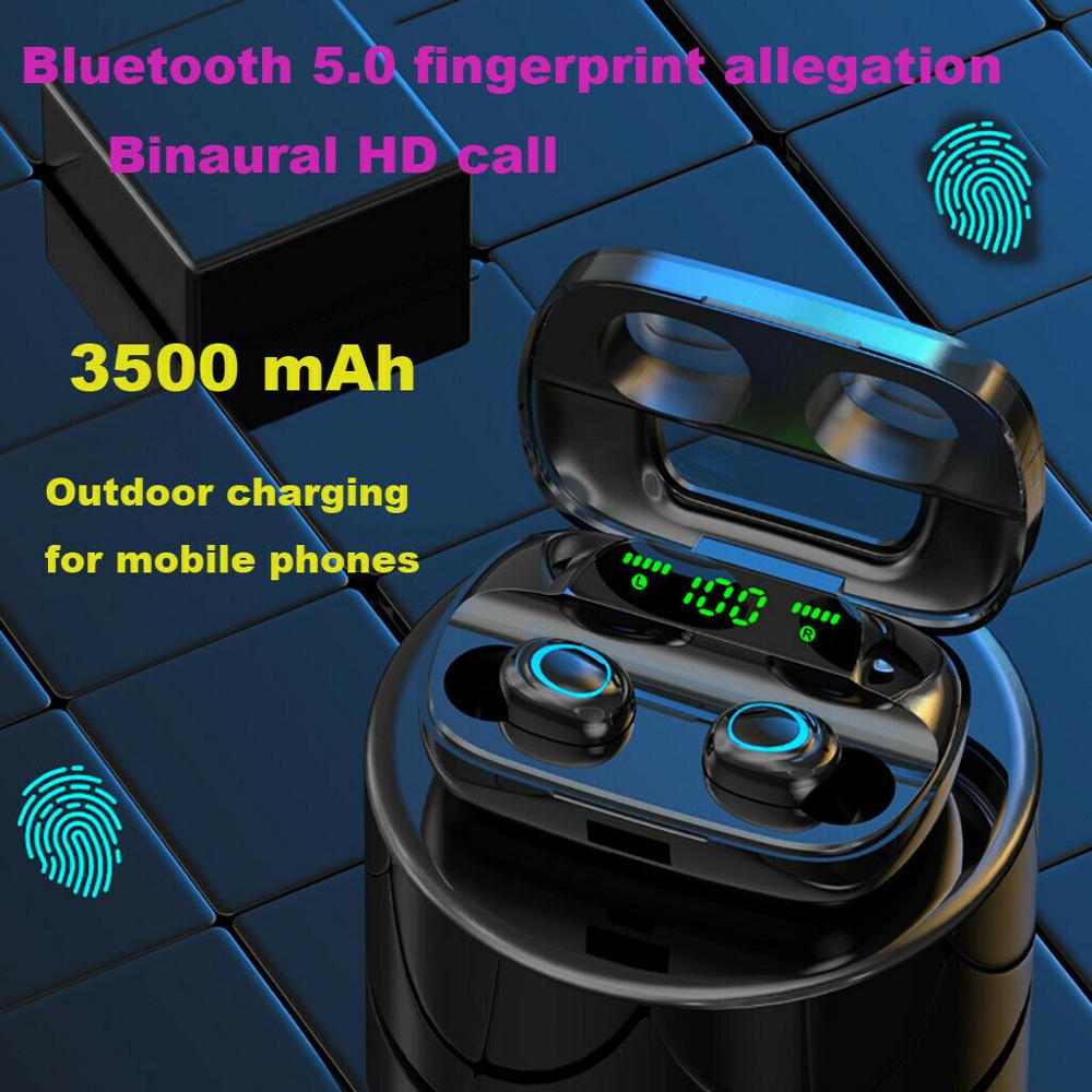 S11 tws 3500 mah power bank sportshovedtelefoner 8d touch led bluetooth 5.0 øretelefoner trådløs hifi stereo øretelefoner headset med mikrofon