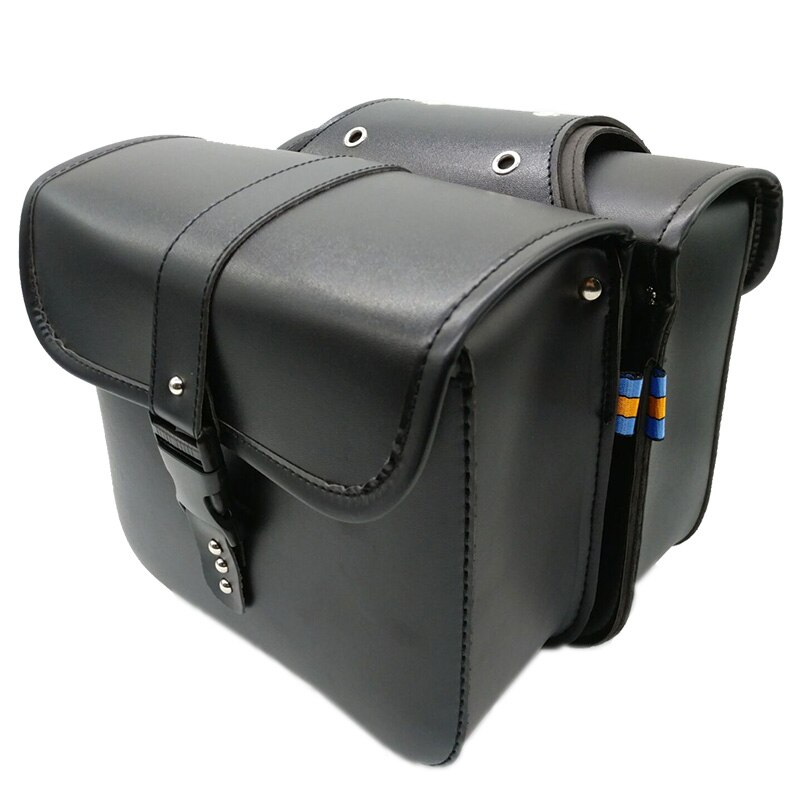 Universal Motorbike Storage Bag PU Leather Motorcycle Side Saddle Bags Luggage Bag Fork Tool Pouch For Harley Honda