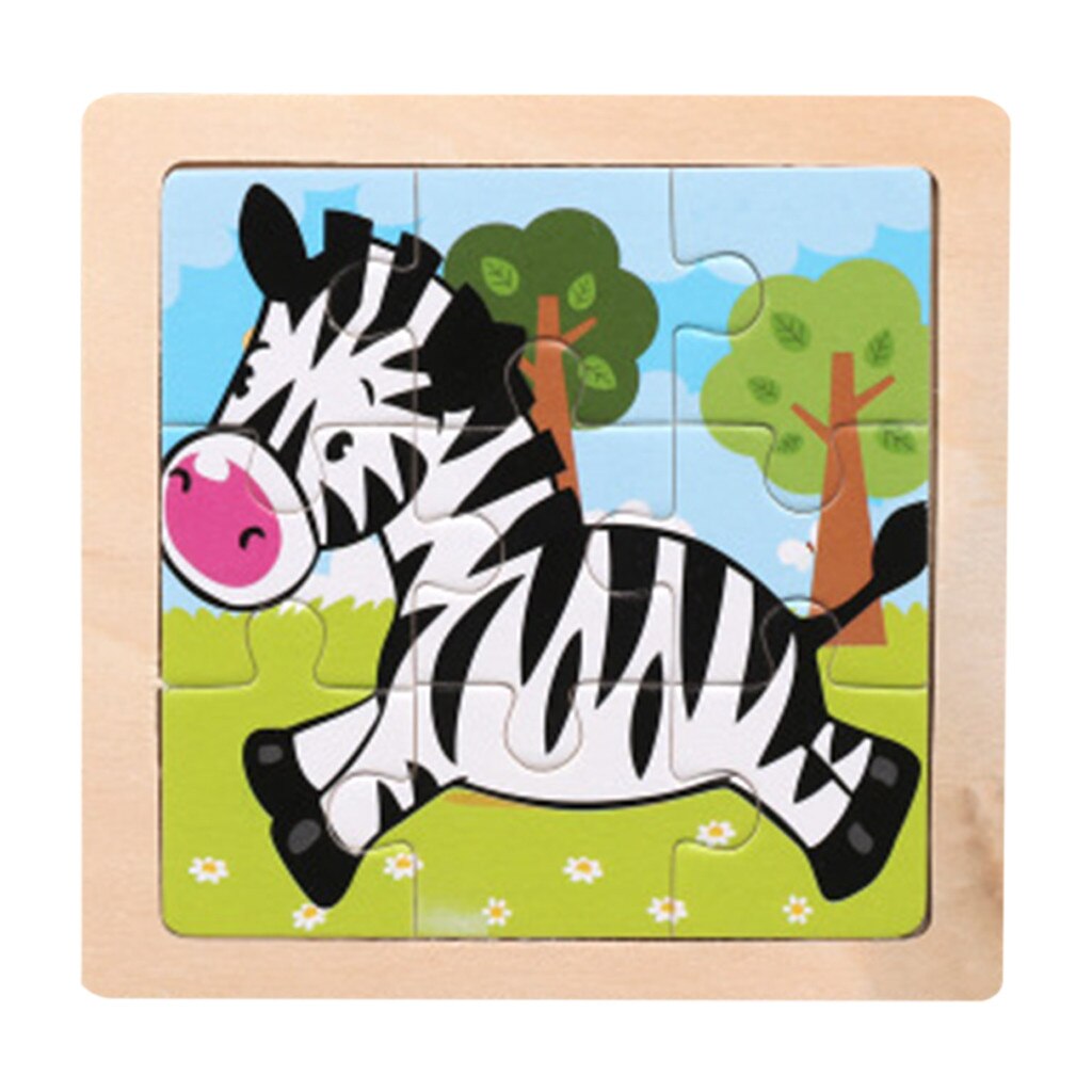 9/14/20 tabletten Kinder Spielzeug Holz Puzzle Holz 3D Jigsaw für Kinder Baby Cartoon Tier Verkehrs Puzzles pädagogisches Spielzeug Z925: H 9 tablets