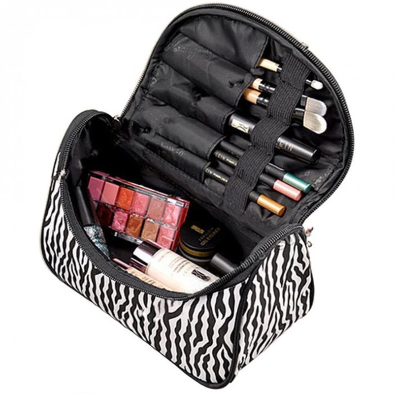 Cosmetische Tas Mode Draagbare Waterdichte Vrouwen Make-Up Tas Organizer Box Beauty Case Travel Pouch Zebra