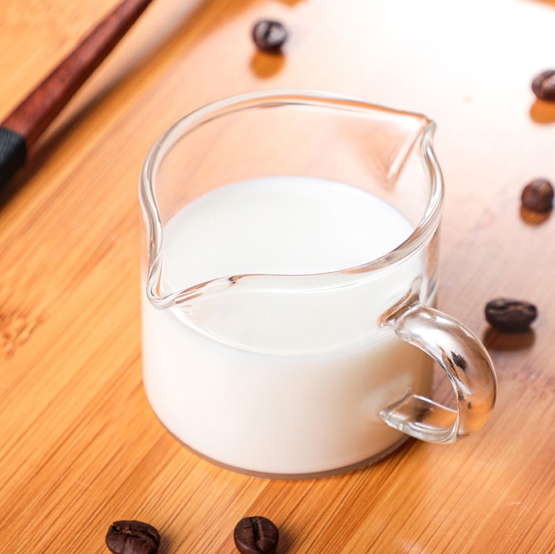 100ml Heat-Resistant Small Milk Glass Cup Double-mouthed  Handle Cups Espresso Coffee Drinkware