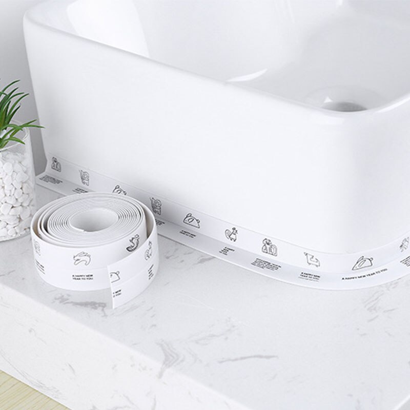 Kitchen joint sealing strip waterproof strip bathroom toilet slot corner tape
