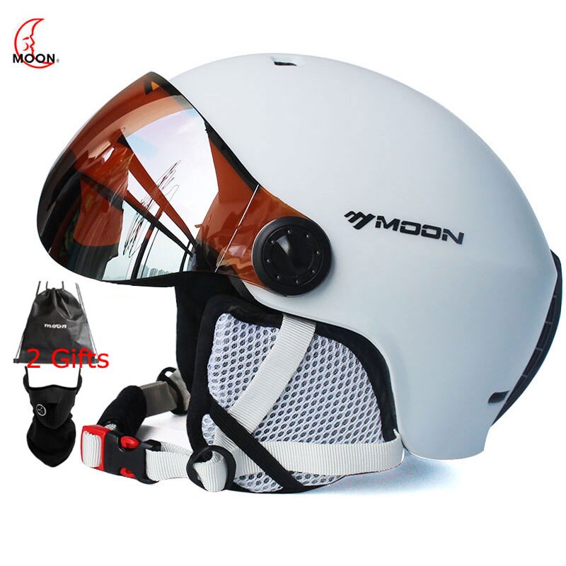 Moon Skiën Helm Bril Integraal Gegoten Pc + Eps Hoge Ski Helm Outdoor Volwassen Sport Ski Snowboard skateboard Helmen