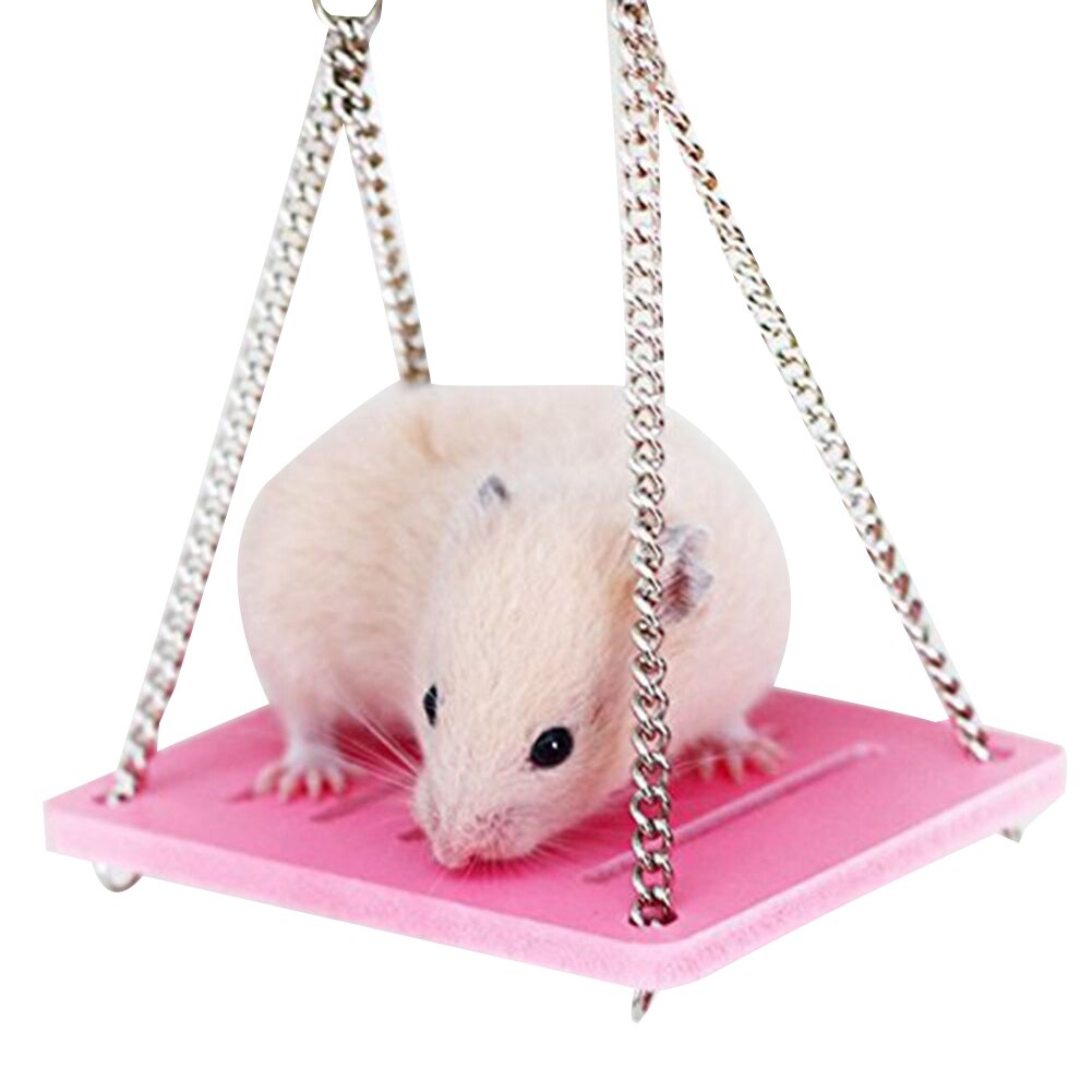 Hamster leksaker hängande gunga pryl träbur tillbehör tillbehör roa mus gunga leksak för liten totoro papegoja