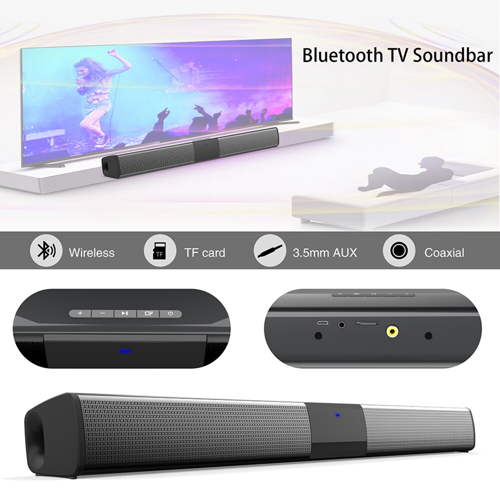 20W Wireless Bluetooth Soundbar Stereo Speakers Home Theater Audio TV Sound Bar Surround Sound Column Dual Subwoofer BS28D