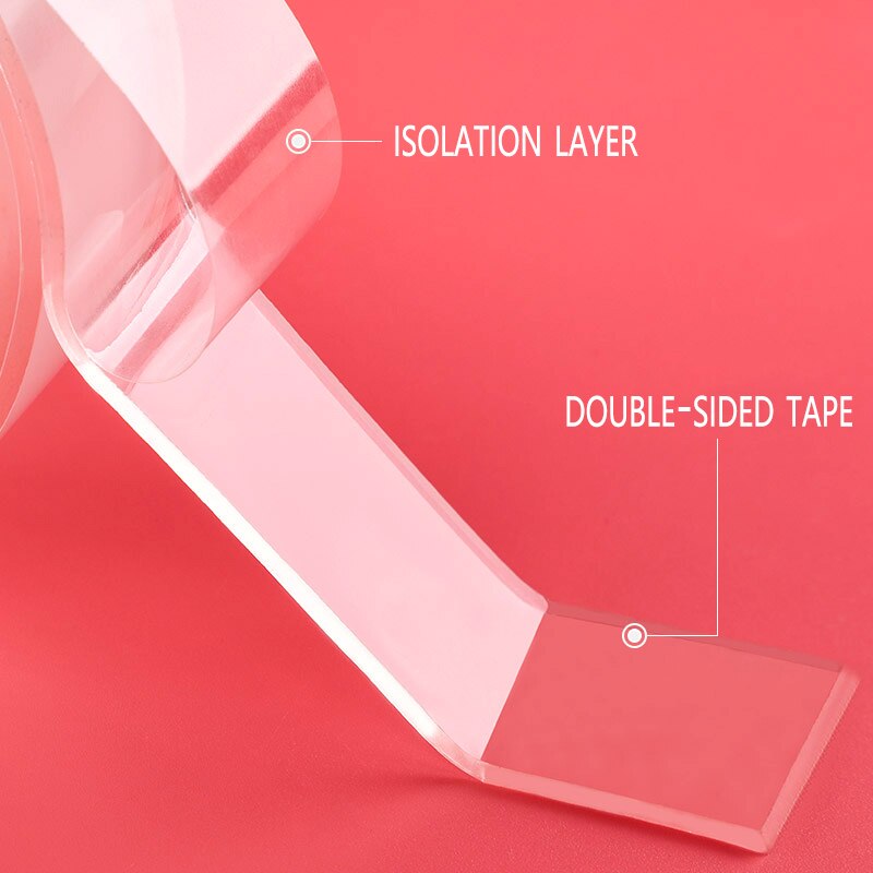 1M/2M/3M Double Sided Adhesive Nano Magic Tape Transparent Strong Organizer Holder Traceless Waterproof Reusable Home Glue Tape