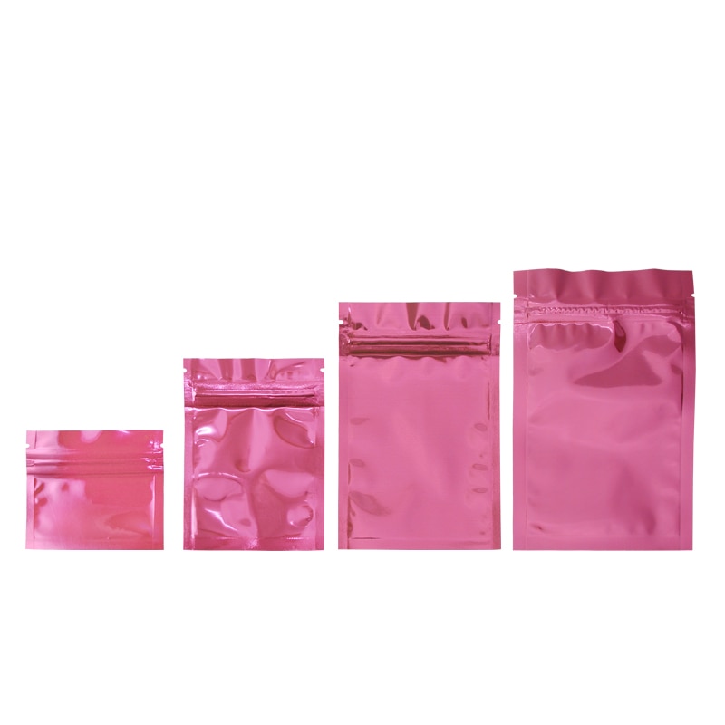 Bolsa de almacenamiento de aluminio antiestático, rosa, bolsas con cierre hermético, resellable, bolsa estática para accesorios electrónicos, paquete de bolsas, 100 Uds.