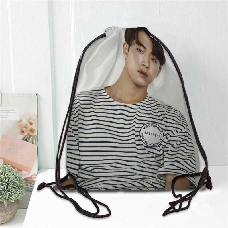 Nam Joo Hyuk Drawstring Backpack Women Men Causal Travel Bags Softback Storage Bags Ladies Shopping Bags 20201102: 3 / 35x55 cm