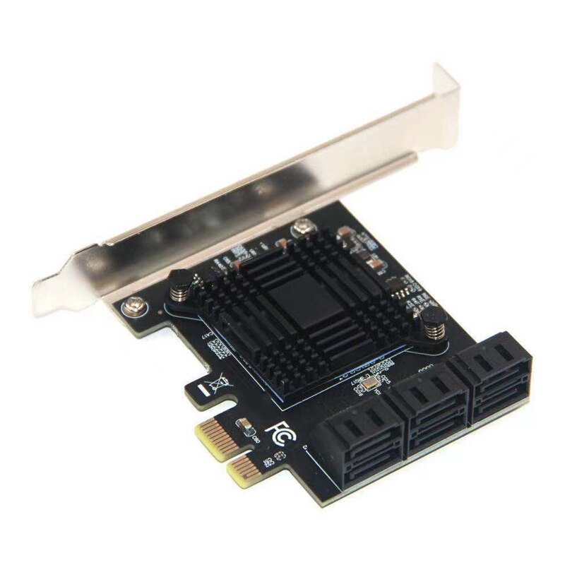 SATA PCIE 1X Adapter 6 Port PCIE X4 X8 X16 to SATA 3.0 6Gbps Interface Rate Riser Expansion Card for Desktop PC Computer
