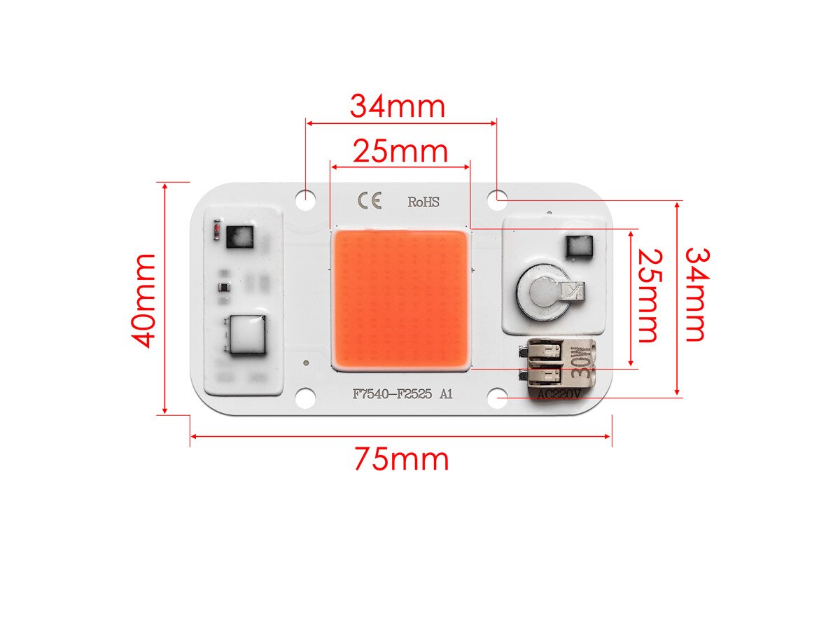 LED COB Chip Grow LED Light 110V 220V 20W 30W 50W Cold Warm White Day White No Welding Dimmable SpotlightFloodlight DIY Lighting