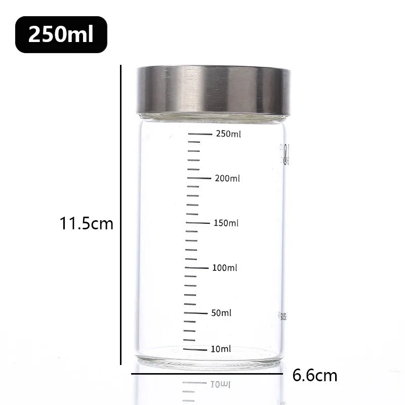 1Pcs High Borosilicate Glass Bottle Leak-proof Bottle Brewing Wine Bottle with Scale Coffee Cup Household Travel Fluid Container: Blue